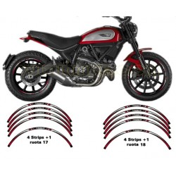 Set of stickers for Ducati Scrambler wheel rims.