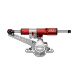 Red steering damper kit by Bitubo