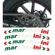 Kit MARCH1 de pegatinas Marchesini para llantas Ducati.