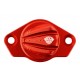 Tapa inspección de cárter Carbon4us Rosso para Ducati