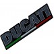 Sticker Ducati argent avec drapeau. 43815501A