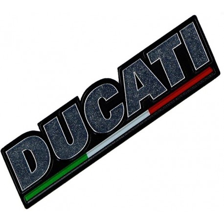 Pegatina Ducati Plateada con bandera. 43815501A