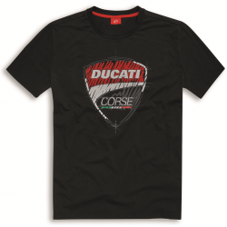 T-shirt preto do gráfico de Ducati Corse
