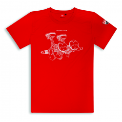 T-shirt dos homens Ducati Corse Panigale V4 vermelho