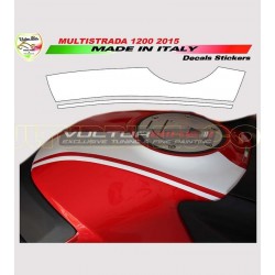 Stickers blanc Racing réservoir de Ducati Multistrada
