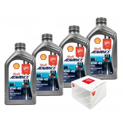 Kit changement d'huile Shell 10/40 + filtre OEM Ducati