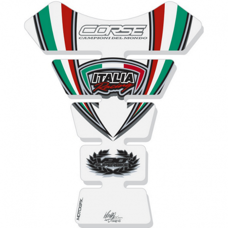 Protection réservoir Italia Racing Fond blanc Ducati