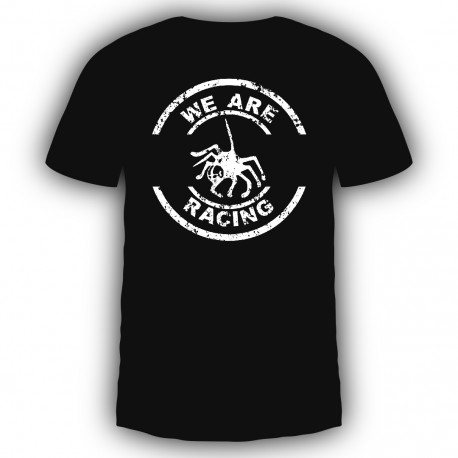 Camiseta branca do Spider 'We are Racing'
