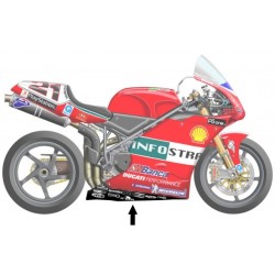 Decalque OEM esquerdo Keel Bayliss / Bostrom Ducati 43813501A