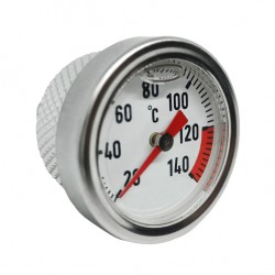 Oil cap with temperature gauge