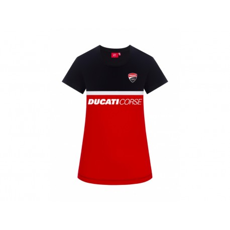 Maglietta da donna nera Ducati Corse - STRIPED