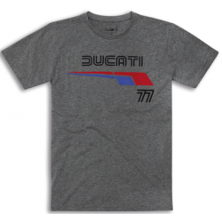 T-shirt grigia "Ducati 77"