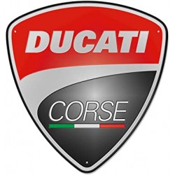 Plaque en métal Ducati Corse bouclier. 987691016