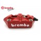 Pinça de freio radial direita Brembo Racing M4 vermelha