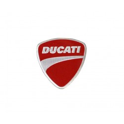Sticker Ducati argent avec drapeau