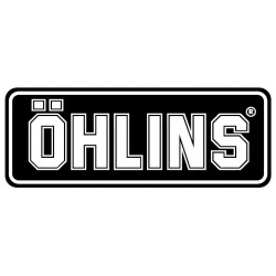 Pegatina Oficial Ohlins 28x74mm Blanco y negro