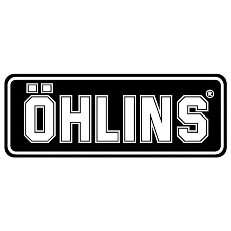 Pegatina Oficial Ohlins 28x74mm Blanco y negro