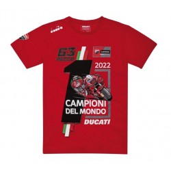 Ducati WORLD CHAMPION MOTOGP BAGNAIA PECCO 63 Red T-shirt