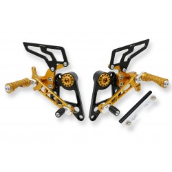 CNC Racing gold rider adjustable rear sets for Ducati Monster