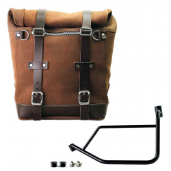 Brown Unit Garage Suede 30L Bag with left support for Ducati Desert X