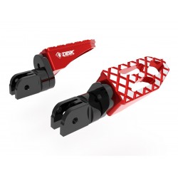 Adjustable red footrests by Ducabike for Ducati KPDM03A