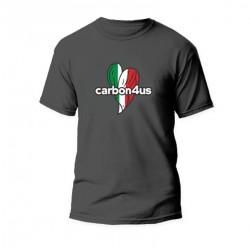 Maglietta nera Carbon4us Italy Logo