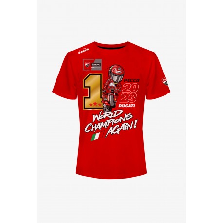 T-shirt Diadora x Ducati Corse Pecco Bagnaia Champion du Monde 2023