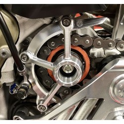 Tapa del piñón plateada Motocorse para Ducati