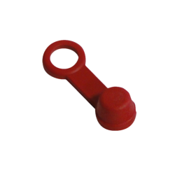 Red rubber bleeder cap with flange Carbon4us