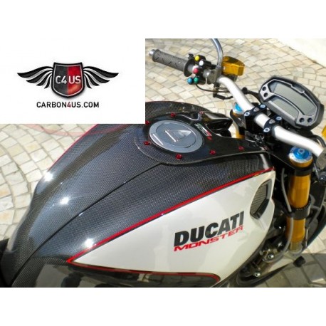 Carbon Race tank cover kit for Ducati Monster.