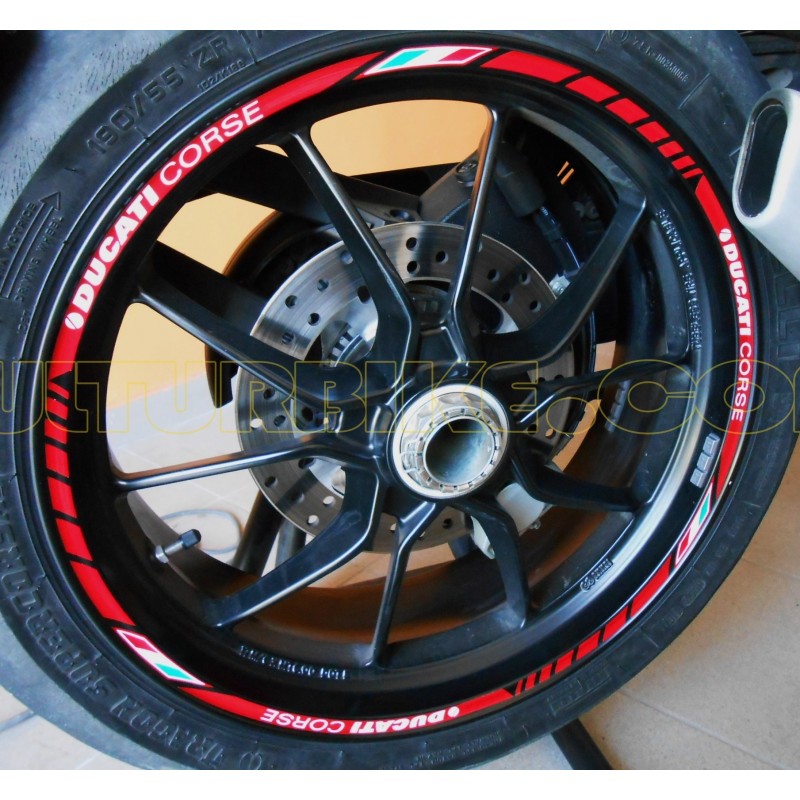 decal for Ducati Diavel & more ?. White Ducati corse rear wheel sticker